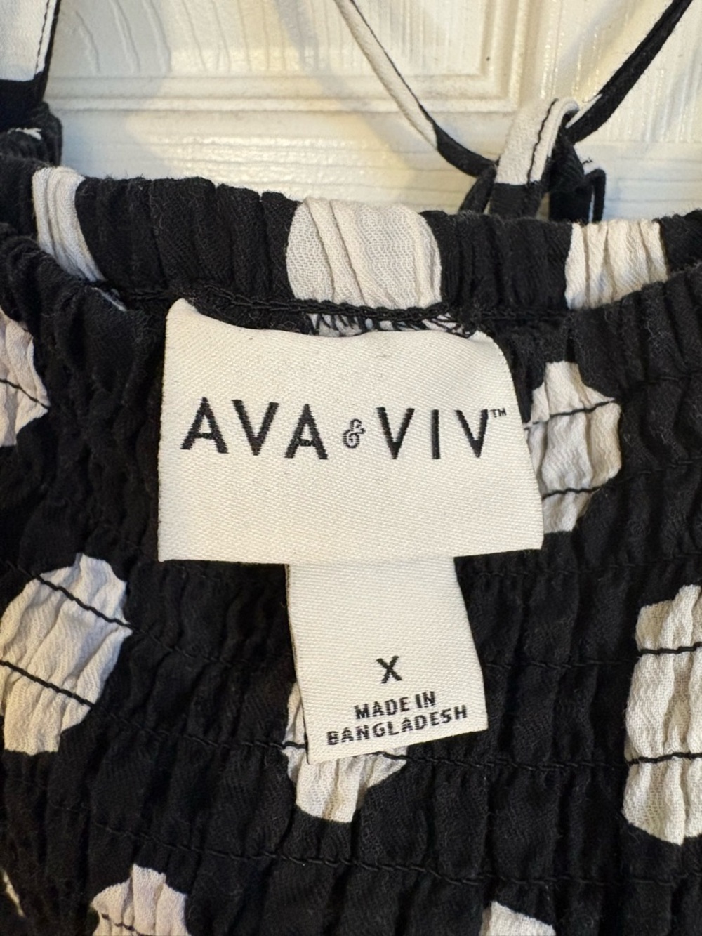 Ava & Viv Plus Size Black & White Polkadot Mini Dress - Picture 4 of 4